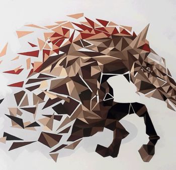 Peinture intitulée "Horse d'Urichen" par Lucile Plancke Delassus, Œuvre d'art originale, Acrylique Monté sur Châssis en bois