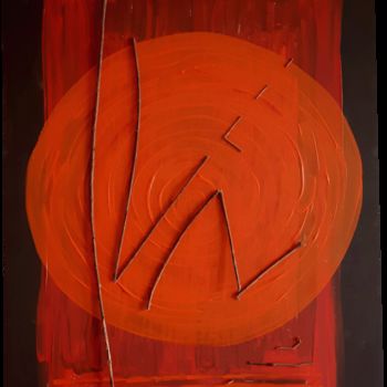 Painting titled "TERRE ROUGE" by Lucile Plancke Delassus, Original Artwork, Acrylic