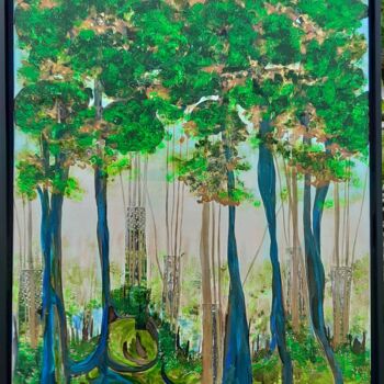 Peinture intitulée "LES LANDES" par Lucile Plancke Delassus, Œuvre d'art originale, Acrylique Monté sur Châssis en bois