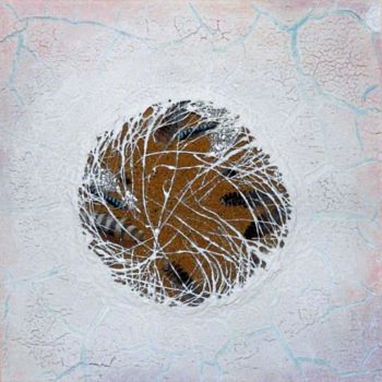 Painting titled "réchauffement" by Martine Sezer, Original Artwork, Pigments Mounted on Wood Panel