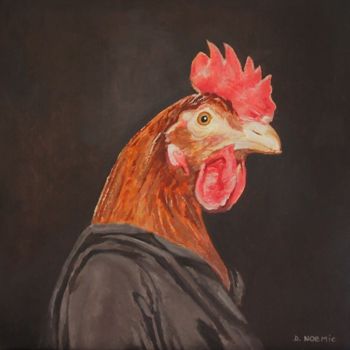 Pittura intitolato "poule humanisée" da L'Atelier Des Places, Opera d'arte originale, Acrilico