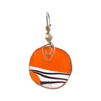 Design intitulée "orange zebre" par Muriel-Atelier Hyalos, Œuvre d'art originale