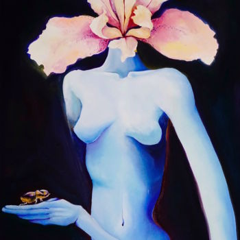 Painting titled "She Felt the World…" by Atelier Miru, Original Artwork, Oil