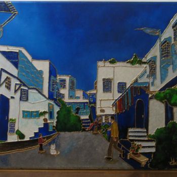 Peinture intitulée "Sidi Bousaid" par Moonlight, Œuvre d'art originale, Huile