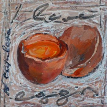 Painting titled "I love eggs" by Atelier N N . Art Store By Nat, Original Artwork, Acrylic
