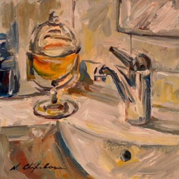 Painting titled "Savon liquide et ro…" by Atelier N N . Art Store By Nat, Original Artwork, Acrylic