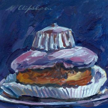 Pintura intitulada "Réligieuse, gâteau" por Atelier N N . Art Store By Nat, Obras de arte originais, Acrílico