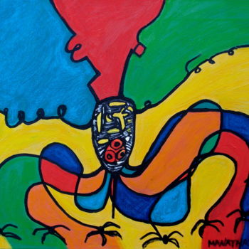 Painting titled "Extraterrestre" by Atelier N N . Art Store By Nat, Original Artwork, Acrylic