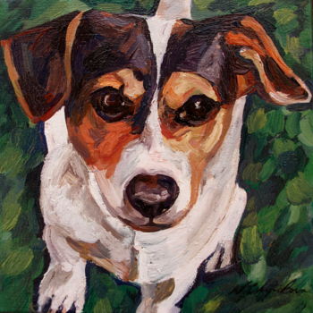 Painting titled "Jack Russell terrier" by Atelier N N . Art Store By Nat, Original Artwork, Acrylic
