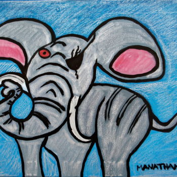 Peinture intitulée "Éléphant" par Atelier N N . Art Store By Nat, Œuvre d'art originale, Acrylique
