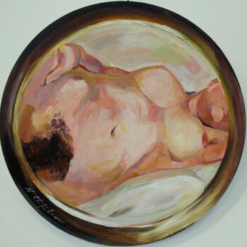 Schilderij getiteld "Round 3, Peephole (…" door Atelier N N . Art Store By Nat, Origineel Kunstwerk, Acryl