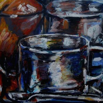 Painting titled "Cofee time" by Atelier N N . Art Store By Nat, Original Artwork, Acrylic