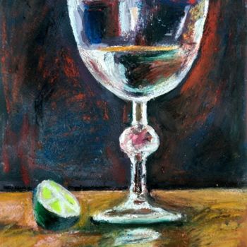 Картина под названием "Wine glass" - Atelier N N . Art Store By Nat, Подлинное произведение искусства, Акрил