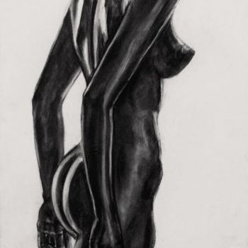 绘画 标题为“Black nude” 由Atelier N N . Art Store By Nat, 原创艺术品, 木炭