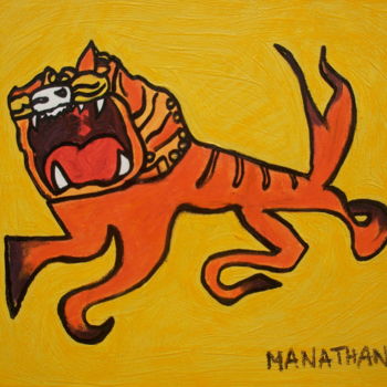 Malerei mit dem Titel "Tigre" von Nathalia Chipilova, Original-Kunstwerk, Acryl