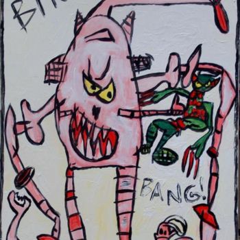Pittura intitolato "Big bang" da Atelier N N . Art Store By Nat, Opera d'arte originale, Olio
