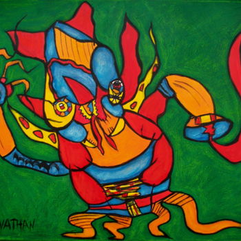 Malerei mit dem Titel "Monster One" von Atelier N N . Art Store By Nat, Original-Kunstwerk, Acryl