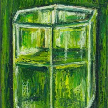 Ζωγραφική με τίτλο "Un verre vert" από Atelier N N . Art Store By Nat, Αυθεντικά έργα τέχνης, Ακρυλικό