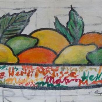 Painting titled "Nature morte à la M…" by Atelier N N . Art Store By Nat, Original Artwork, Acrylic