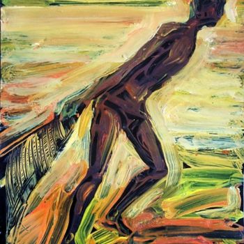 Pintura intitulada "Pecheur africain" por Atelier N N . Art Store By Nat, Obras de arte originais, Óleo
