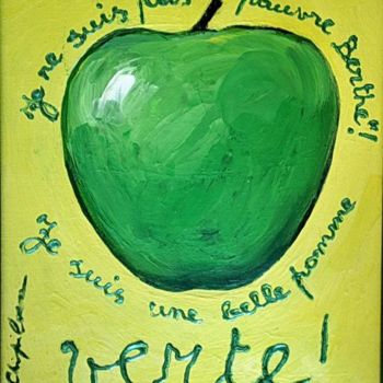 Schilderij getiteld "Belle pomme verte" door Atelier N N . Art Store By Nat, Origineel Kunstwerk, Acryl
