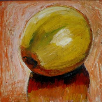 Painting titled "Pomme jaune 2" by Atelier N N . Art Store By Nat, Original Artwork, Acrylic