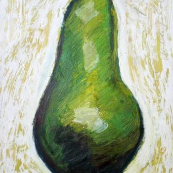 Peinture intitulée "Poire verte" par Nathalia Chipilova, Œuvre d'art originale, Acrylique