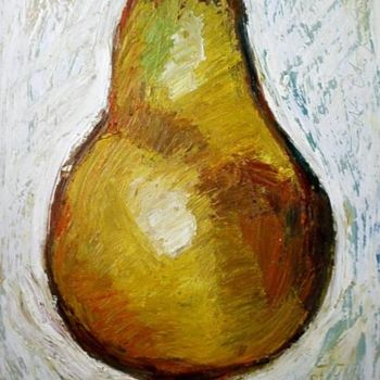 Peinture intitulée "Poire jaune 1" par Atelier N N . Art Store By Nat, Œuvre d'art originale, Acrylique