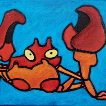 Schilderij getiteld "Crabe" door Atelier N N . Art Store By Nat, Origineel Kunstwerk, Acryl