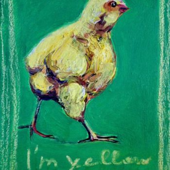 Painting titled "i'm yellow" by Atelier N N . Art Store By Nat, Original Artwork, Oil