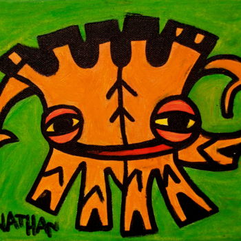 Painting titled "Mini Monstre" by Atelier N N . Art Store By Nat, Original Artwork, Acrylic