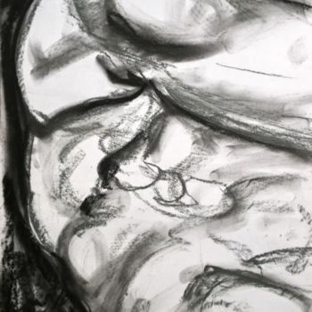 Drawing titled "Etude de nu masculin" by Atelier N N . Art Store By Nat, Original Artwork, Charcoal