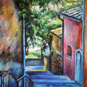 Peinture intitulée "Roquebrune sur Arge…" par Atelier N N . Art Store By Nat, Œuvre d'art originale, Huile Monté sur Carton