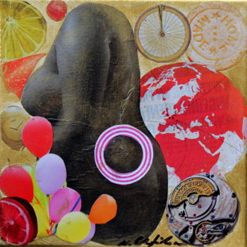 Collages titled "Madame O 1" by Atelier N N . Art Store By Nat, Original Artwork, Paper cutting