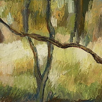 Malerei mit dem Titel "Autumn forest" von Nathalia Chipilova, Original-Kunstwerk, Acryl
