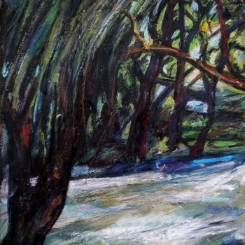 Painting titled "River" by Atelier N N . Art Store By Nat, Original Artwork, Oil