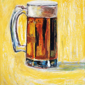 Картина под названием "Chope de bière" - Atelier N N . Art Store By Nat, Подлинное произведение искусства, Акрил