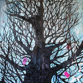 Painting titled "Wedding tree" by Atelier N N . Art Store By Nat, Original Artwork, Acrylic