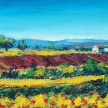 Painting titled "Paysage de Provence" by Atelier N N . Art Store By Nat, Original Artwork, Oil