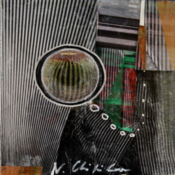 Collagen mit dem Titel "Mister O 1" von Atelier N N . Art Store By Nat, Original-Kunstwerk, Scherenschnitt