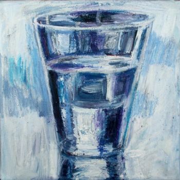 Painting titled "Verre d'eau 66" by Atelier N N . Art Store By Nat, Original Artwork, Oil