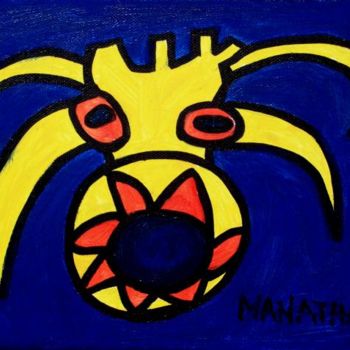 Painting titled "Monstre 2" by Atelier N N . Art Store By Nat, Original Artwork, Acrylic
