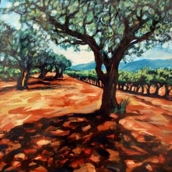 Peinture intitulée "Vignes et oliviers" par Atelier N N . Art Store By Nat, Œuvre d'art originale, Acrylique