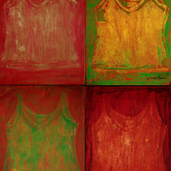 Pintura intitulada "Green undershirts x…" por Nathalia Chipilova, Obras de arte originais, Acrílico