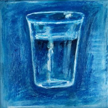 Painting titled "Verre d'eau 26" by Atelier N N . Art Store By Nat, Original Artwork, Oil