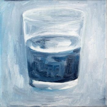 Painting titled "Verre d'eau 23" by Atelier N N . Art Store By Nat, Original Artwork, Oil