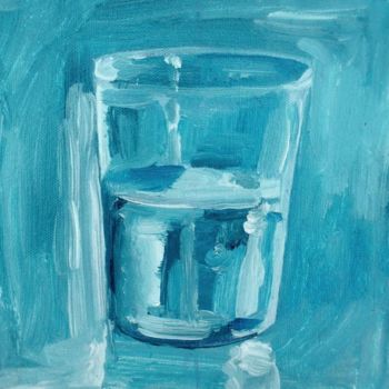 Malerei mit dem Titel "Verre d'eau 33" von Nathalia Chipilova, Original-Kunstwerk, Öl