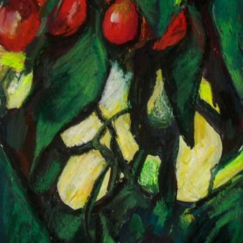 Pintura intitulada "Branche de fruits r…" por Nathalia Chipilova, Obras de arte originais, Acrílico