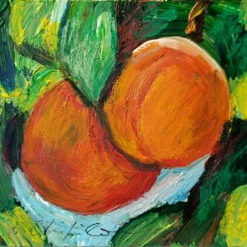 Painting titled "Abricots" by Atelier N N . Art Store By Nat, Original Artwork, Acrylic