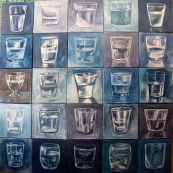 Painting titled "Mix verres x25" by Atelier N N . Art Store By Nat, Original Artwork, Acrylic